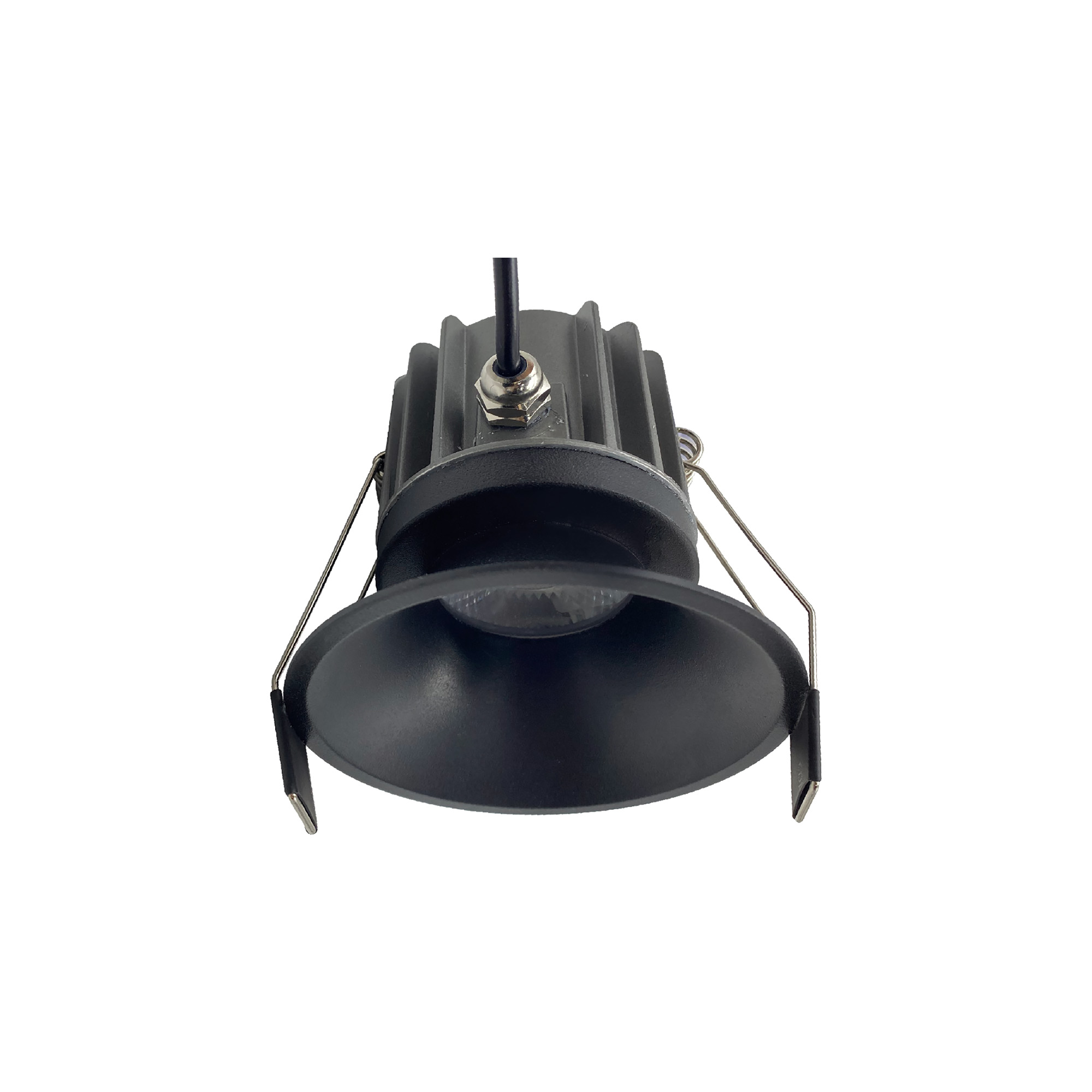M8767  Rombok Downlight 12W LED, Dimmable CCT LED, Cut Out: 75mm, 1080lm, 36° Deg, IP65 DRIVER INC., Black